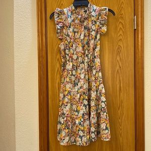 ⬇️⬇️Shein NWOT ladies floral, cap sleeves with ruffles midi dress, size Medium